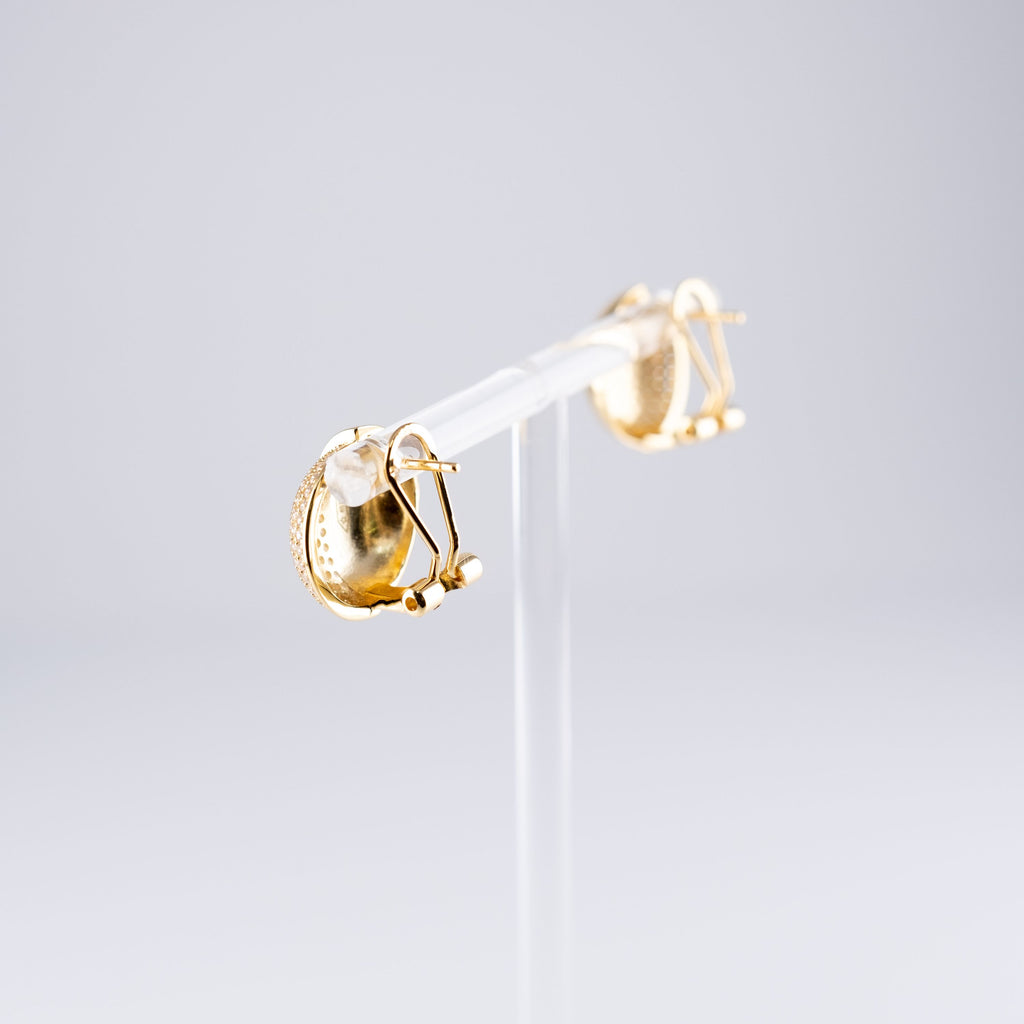 Orecchini Palline Pietre A Metà