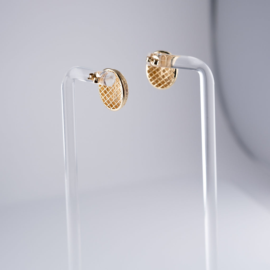 Orecchini Palline Pietre A Metà