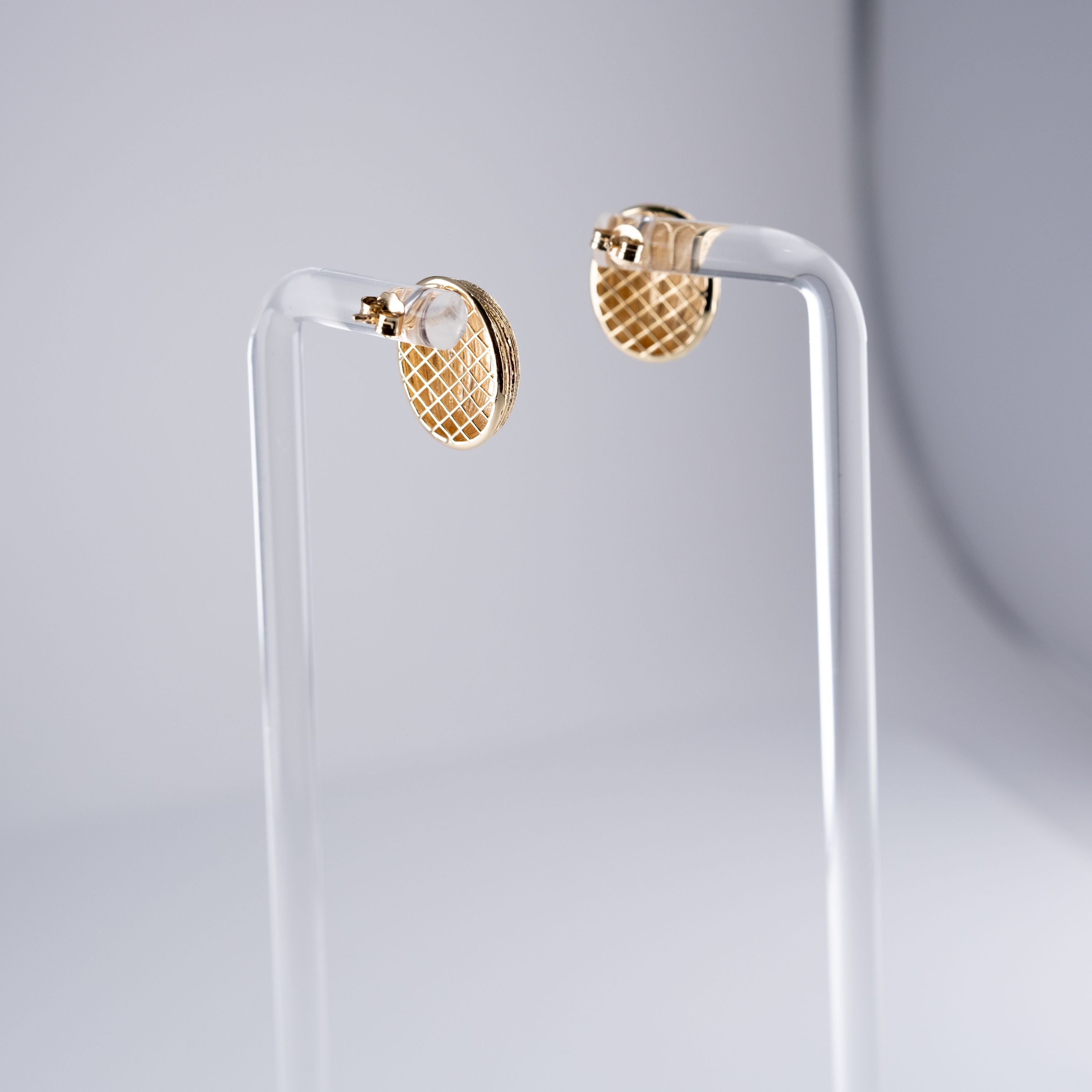 Orecchini Palline Pietre A Metà