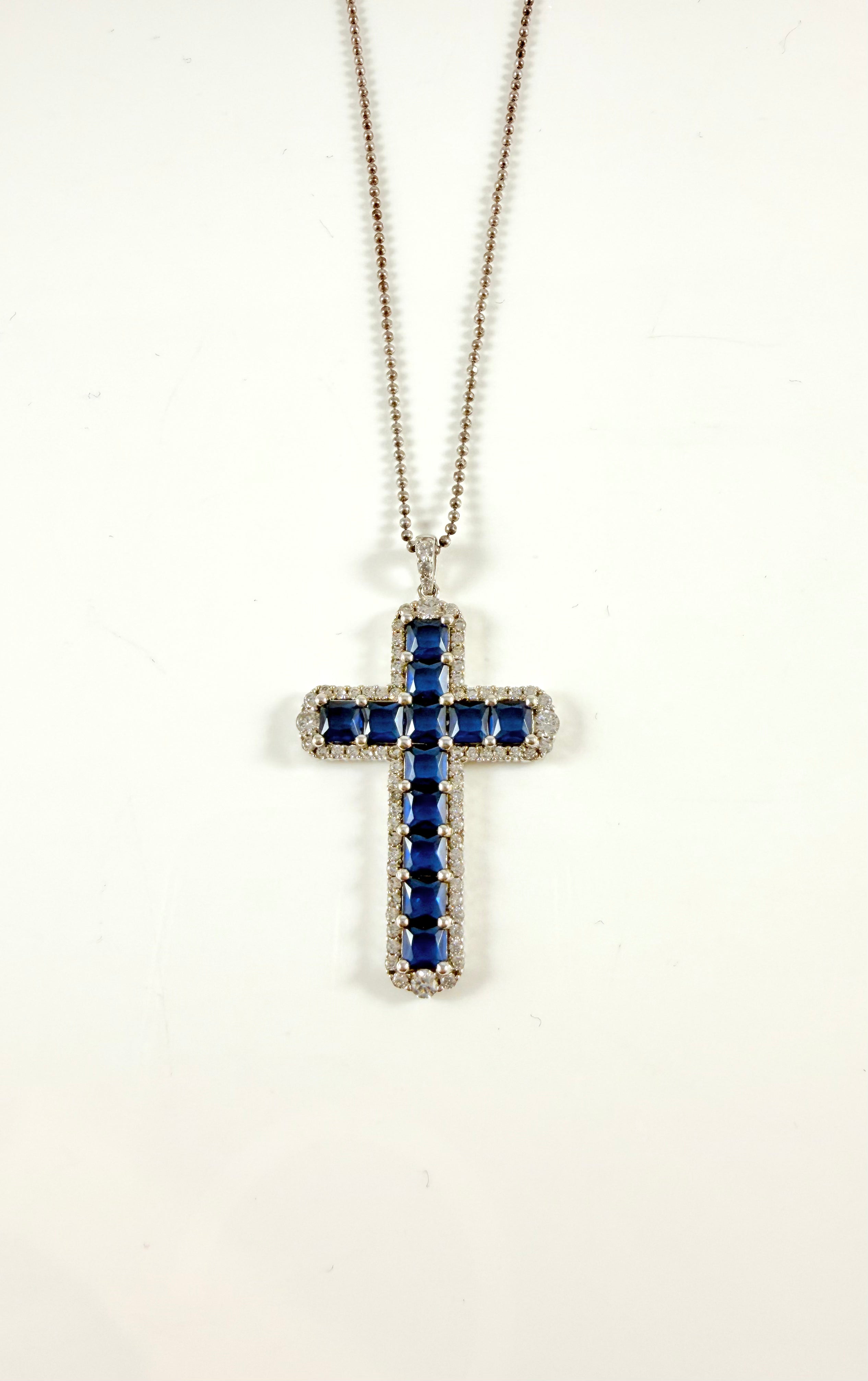 Collana croce blu