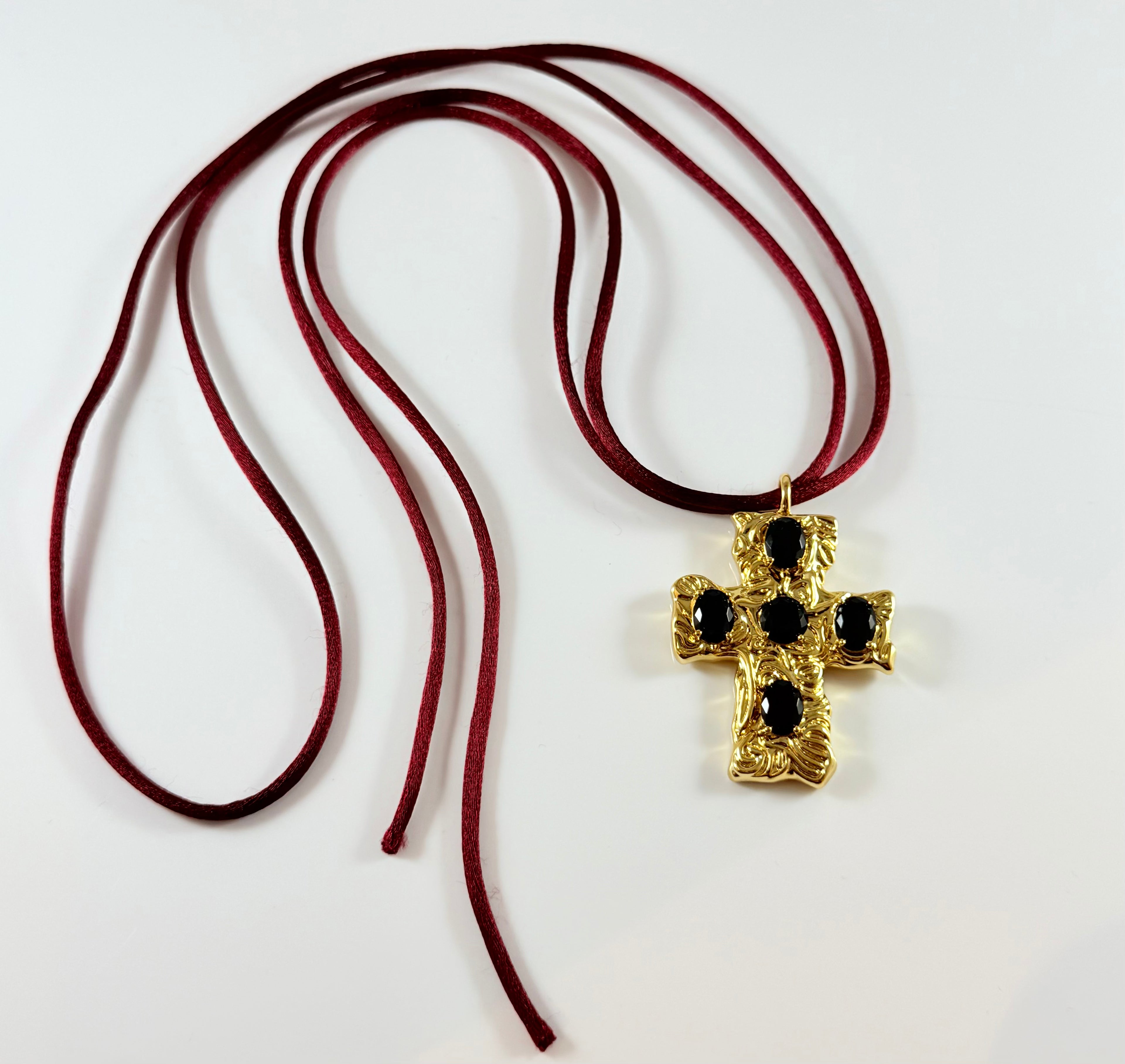 Collana croce lavorata