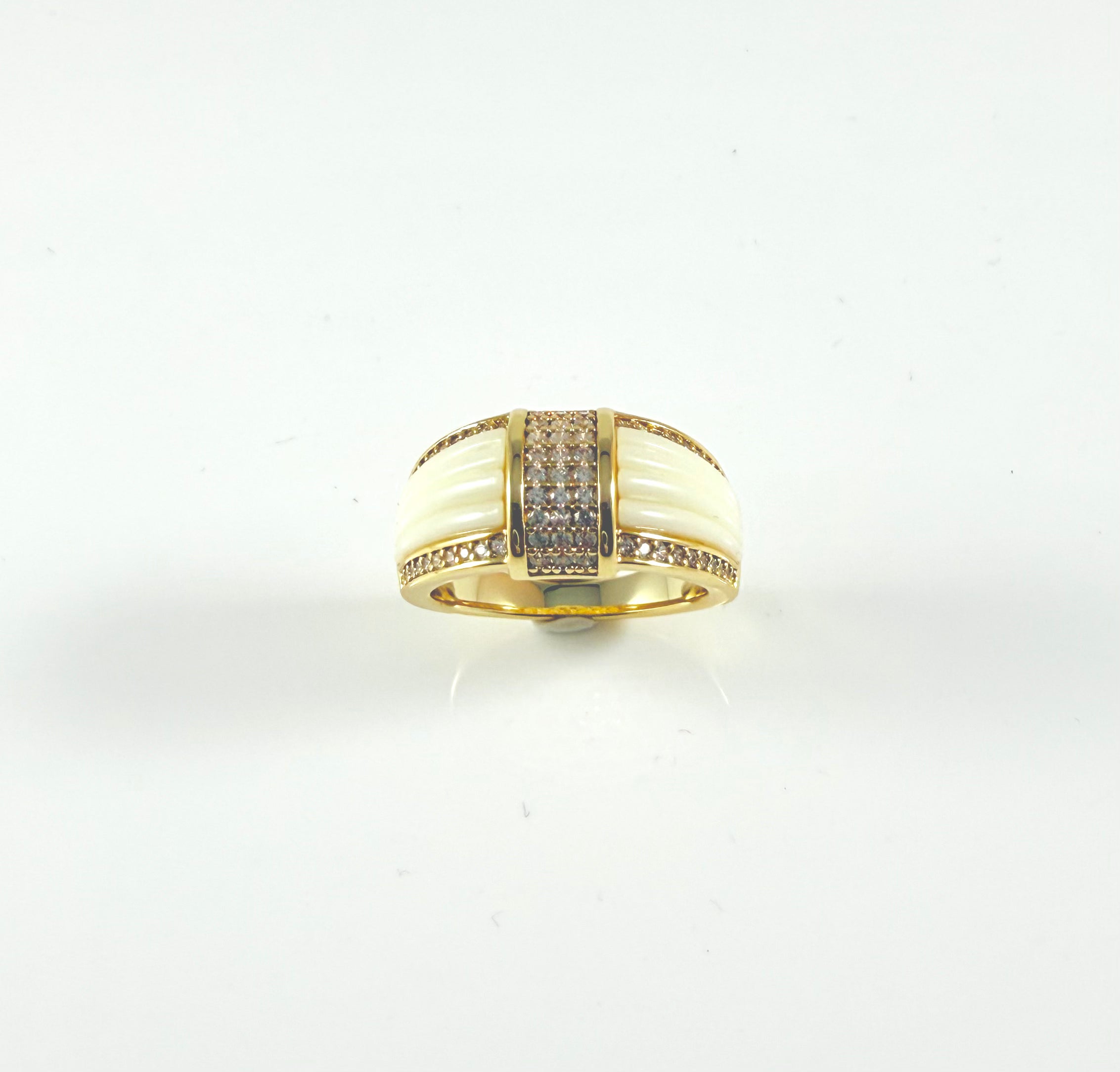 Anello smalto bianco