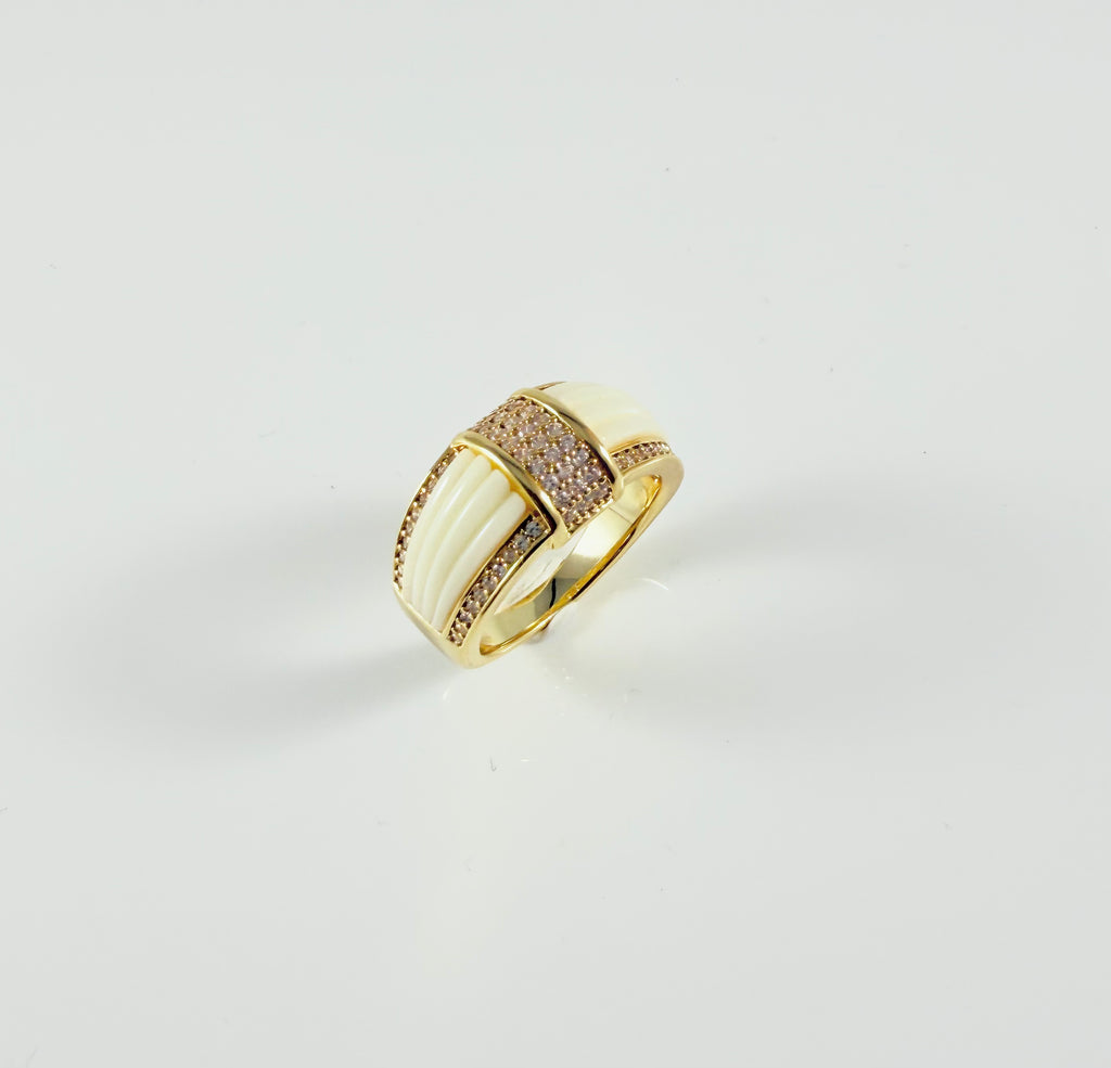 Anello smalto bianco