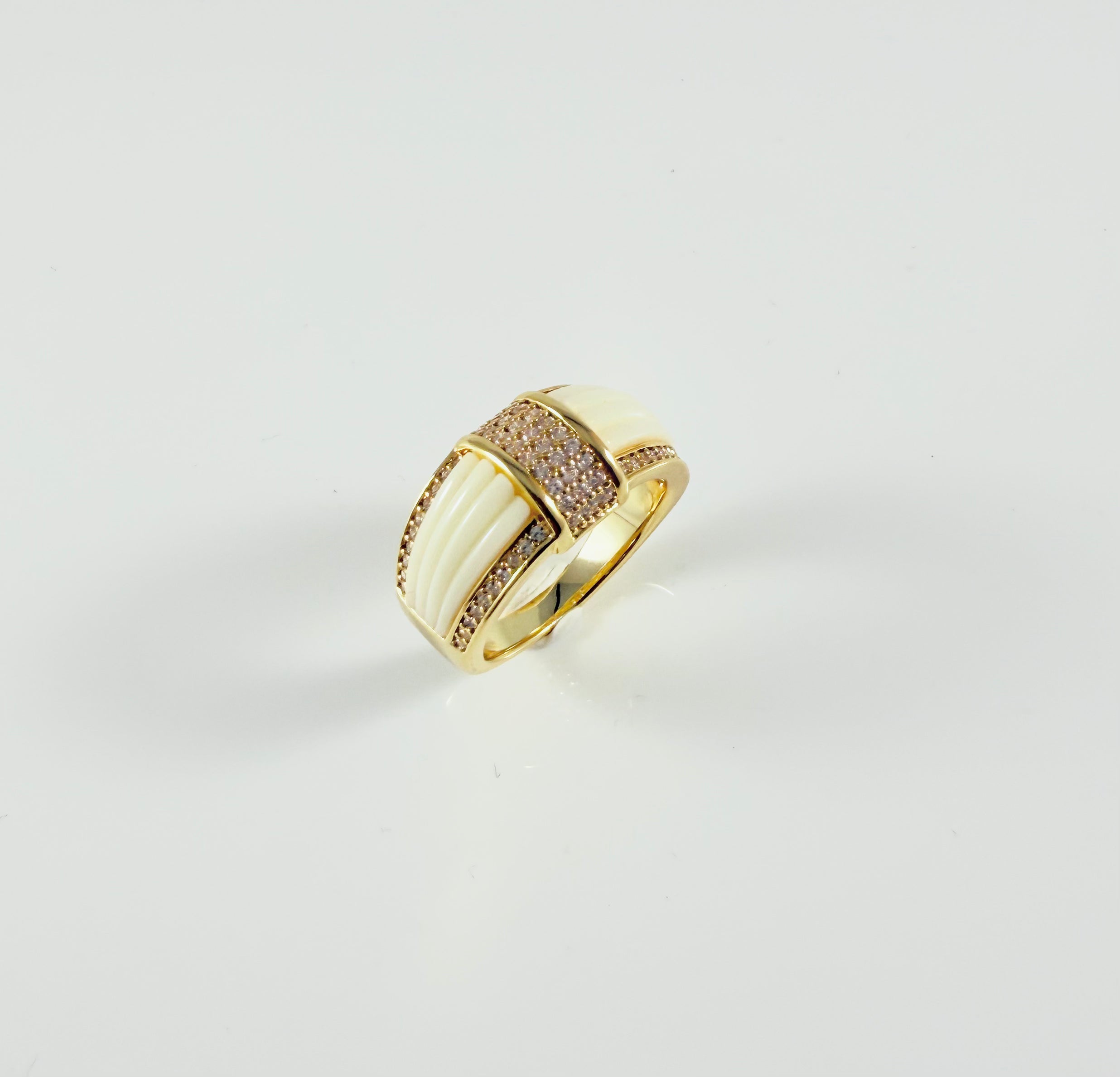 Anello smalto bianco