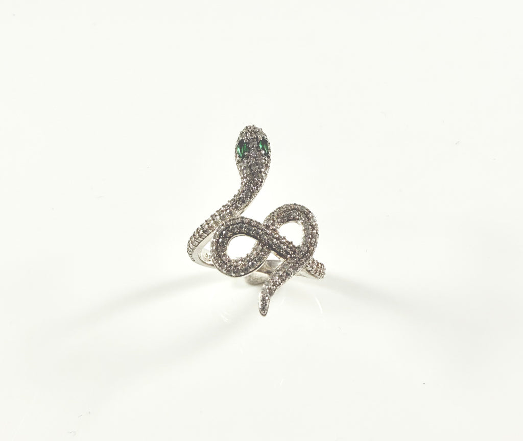 Anello serpente occhi verdi