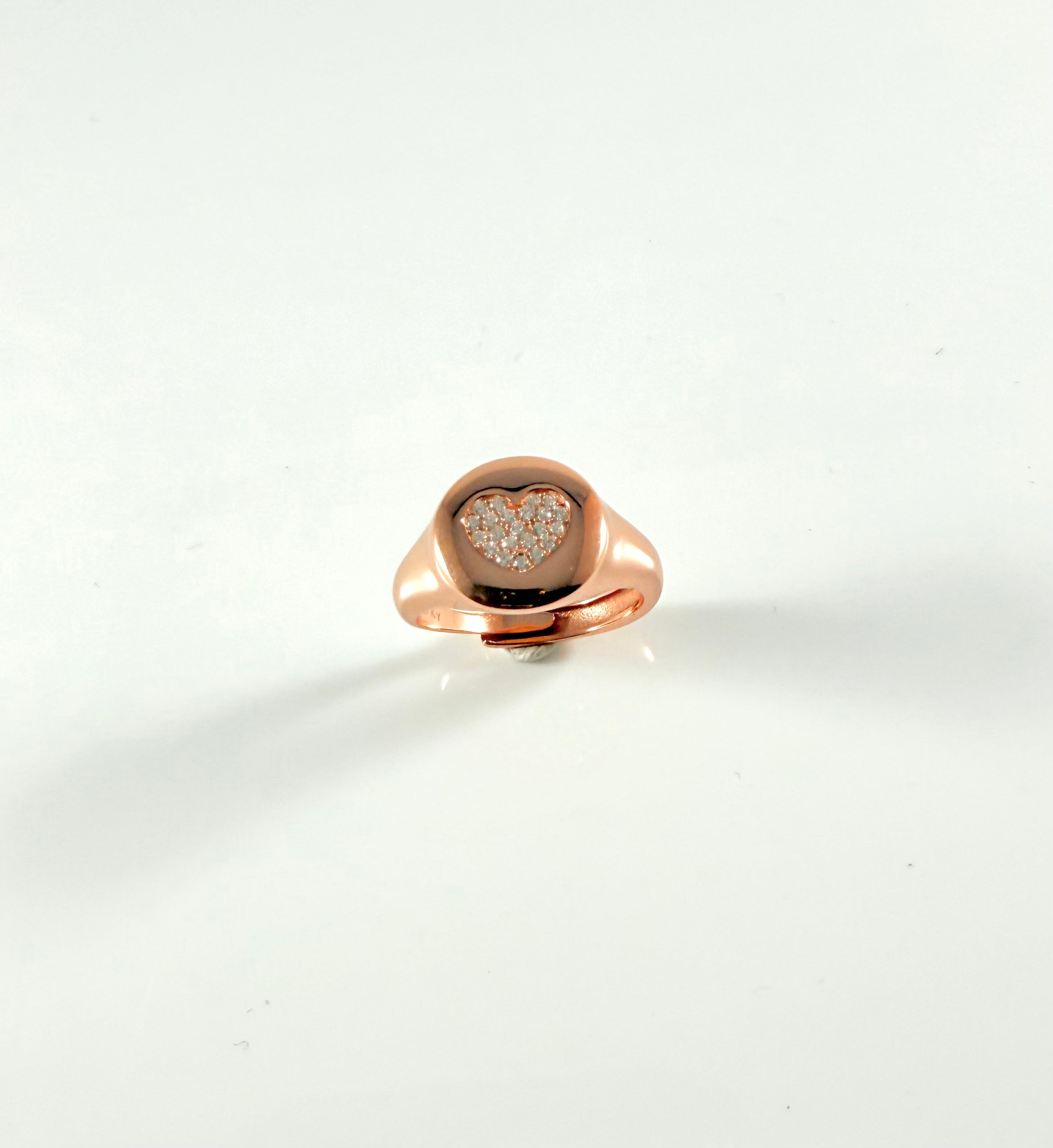 Anello cuore brillante