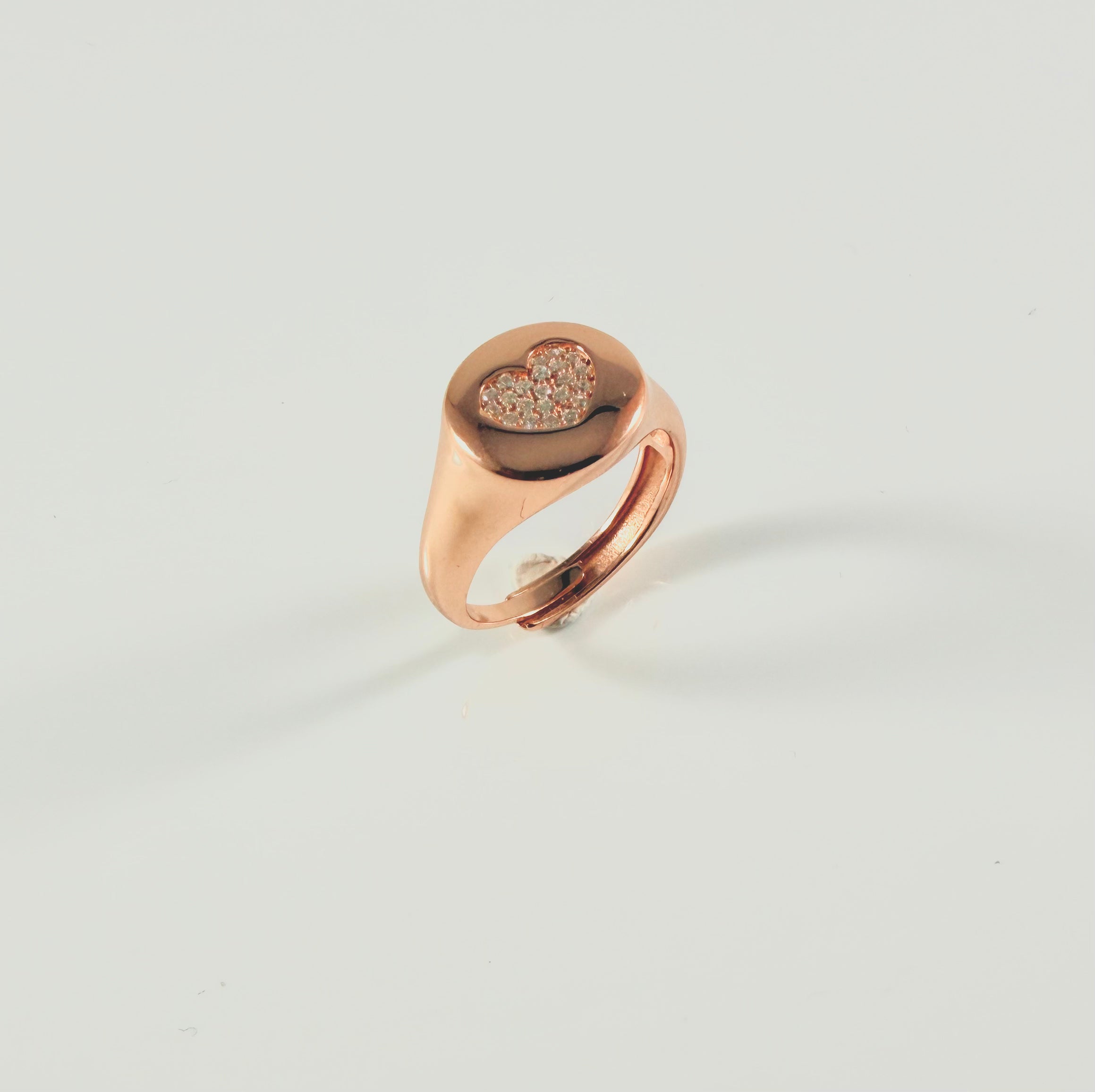 Anello cuore brillante