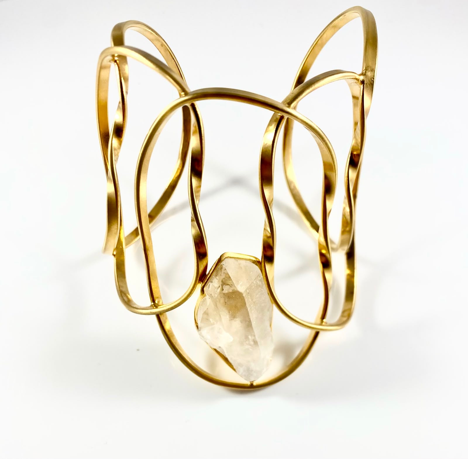 Bracciale rigido pietra bianca