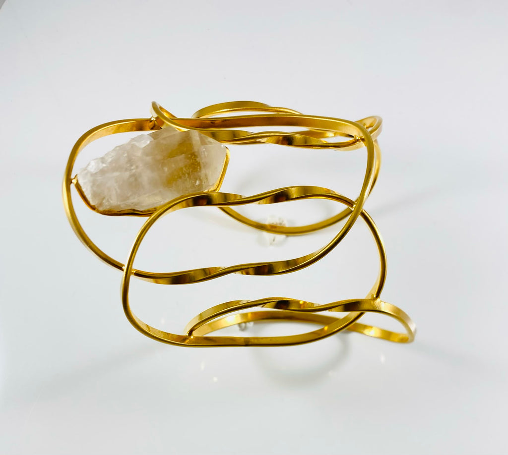 Bracciale rigido pietra bianca