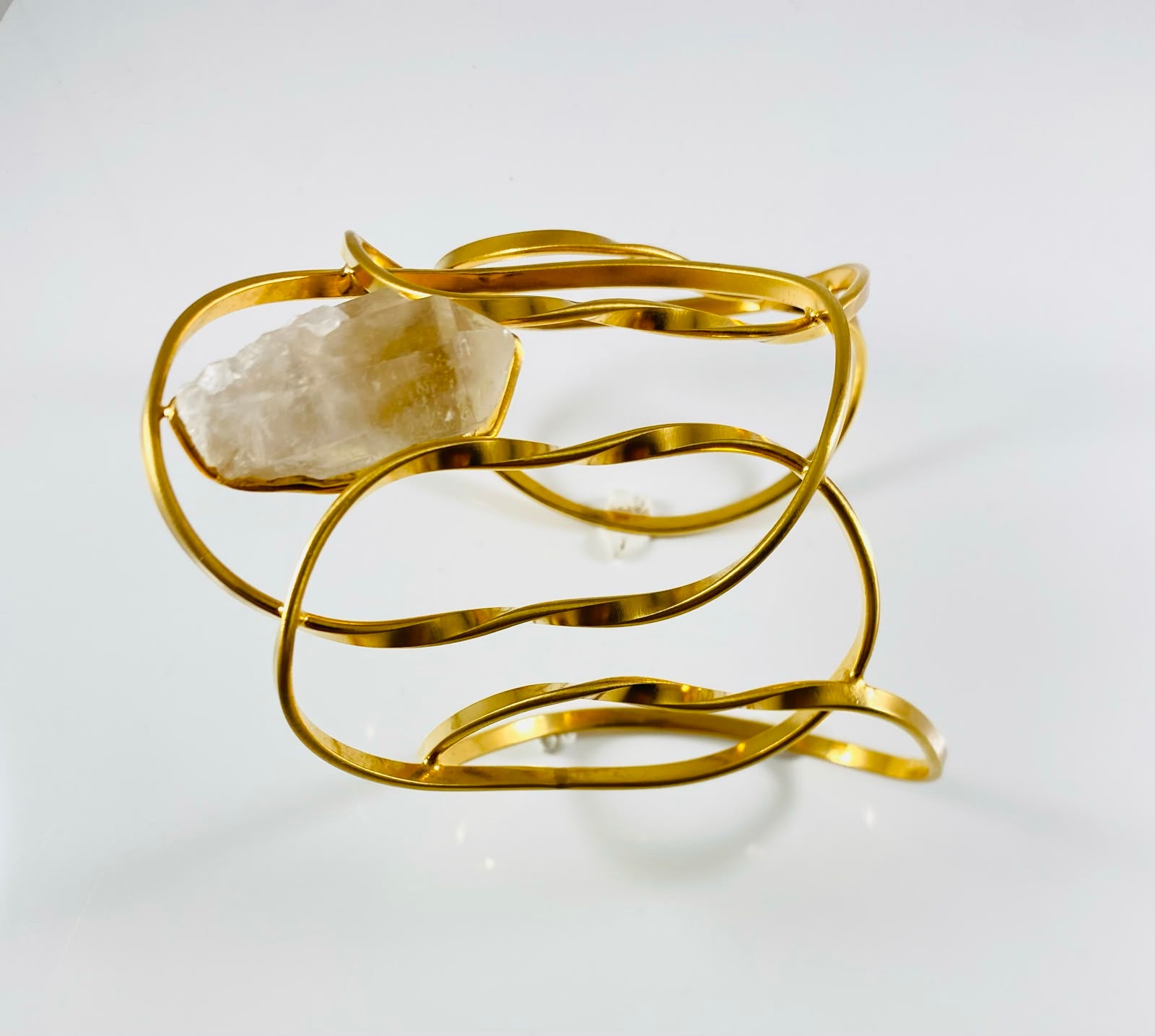 Bracciale rigido pietra bianca