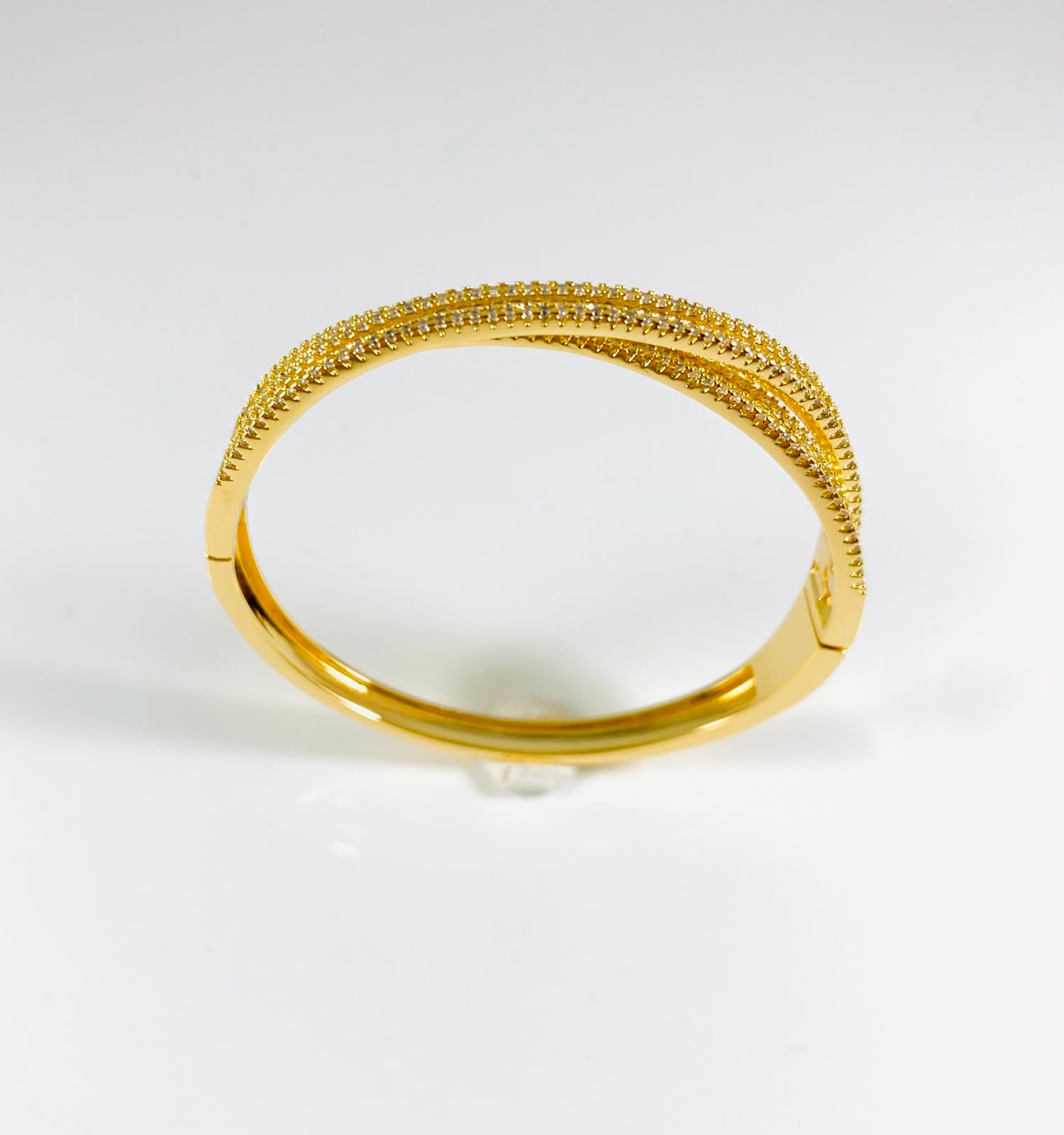 Bracciale rigido zirconato dorato