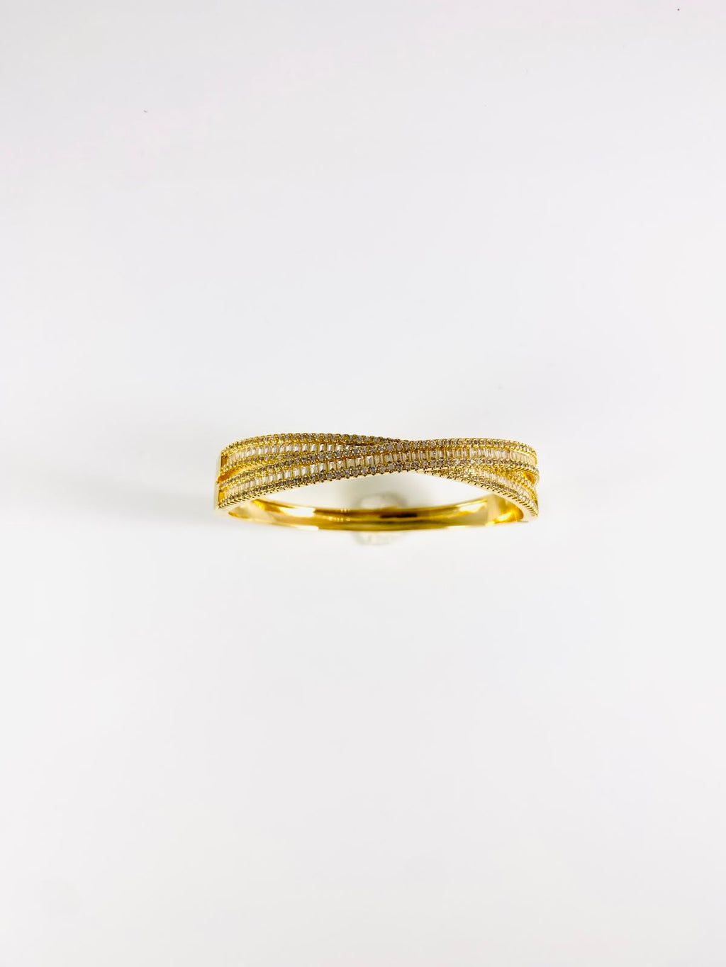 Bracciale rigido zirconato dorato