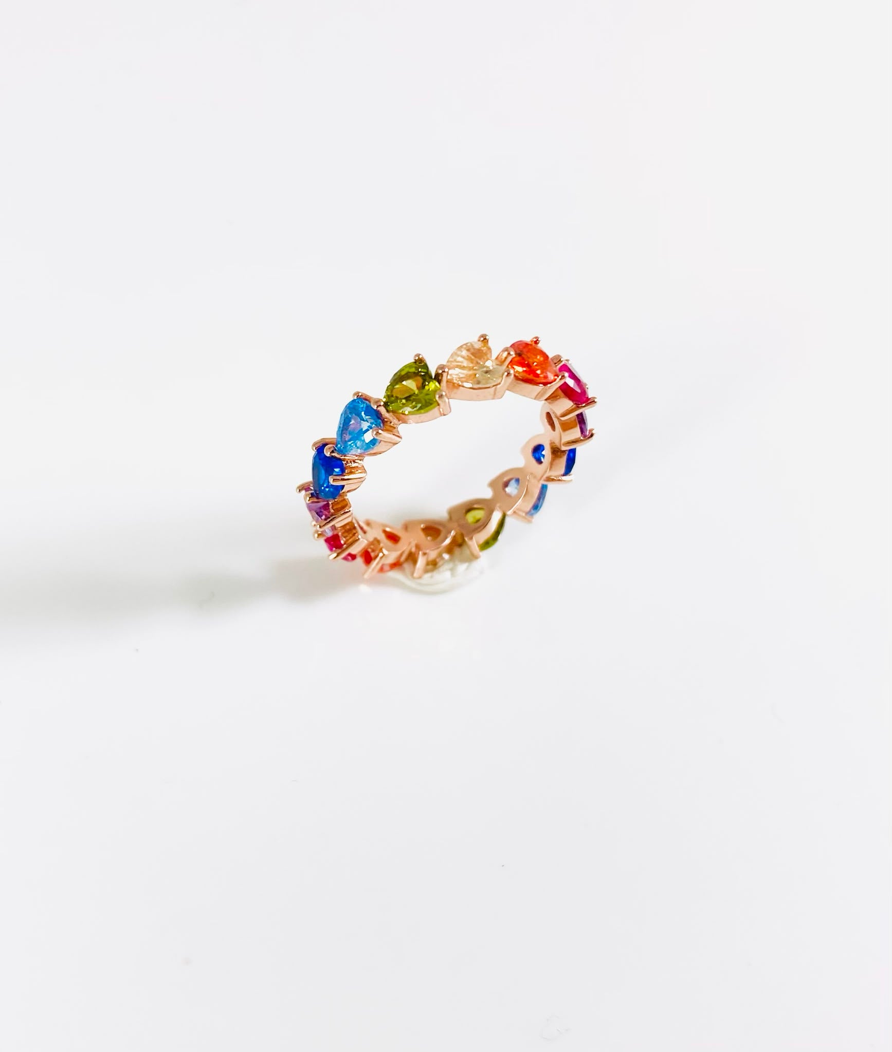 Anello cuori multicolor