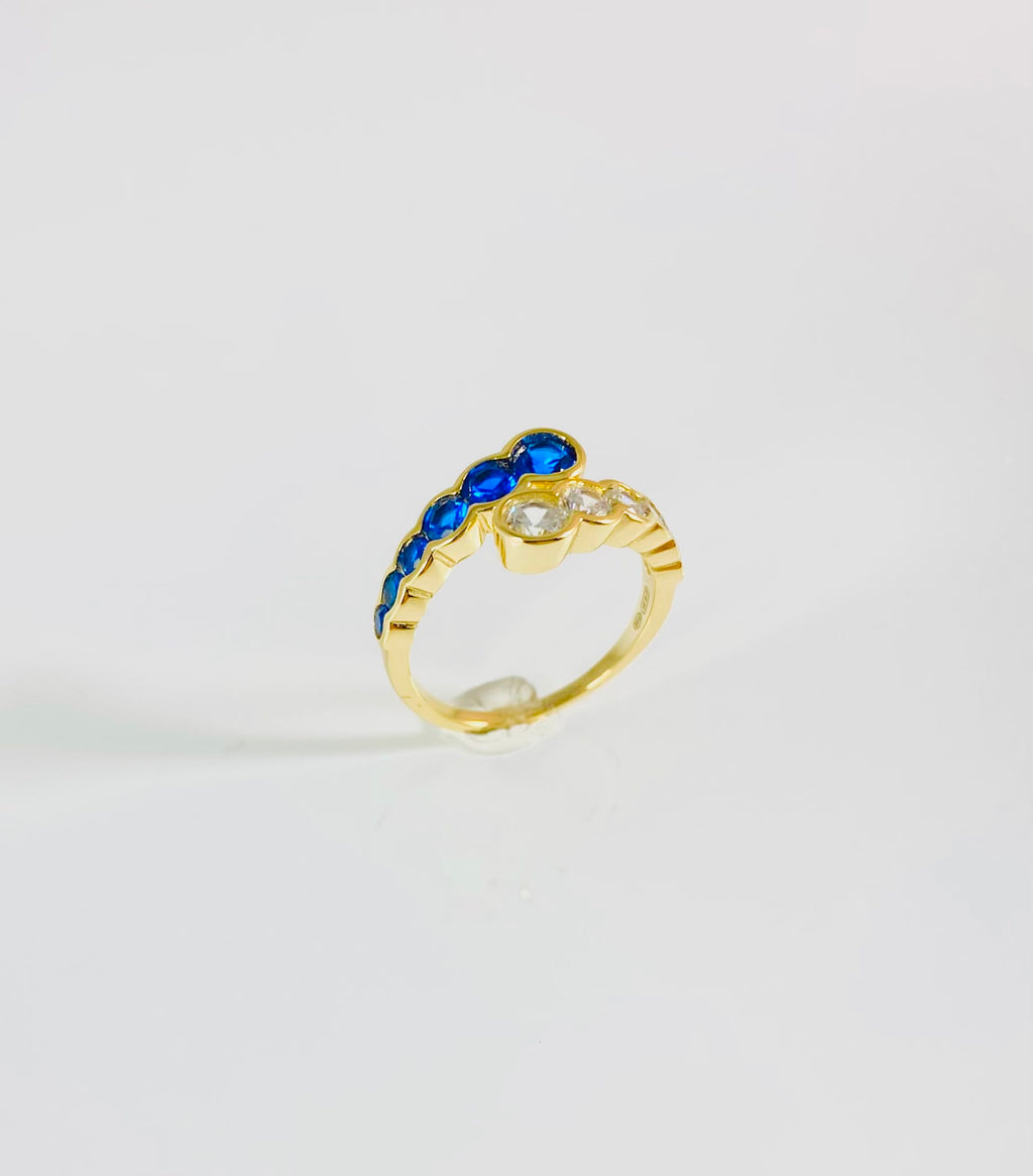 Anello pietre blu