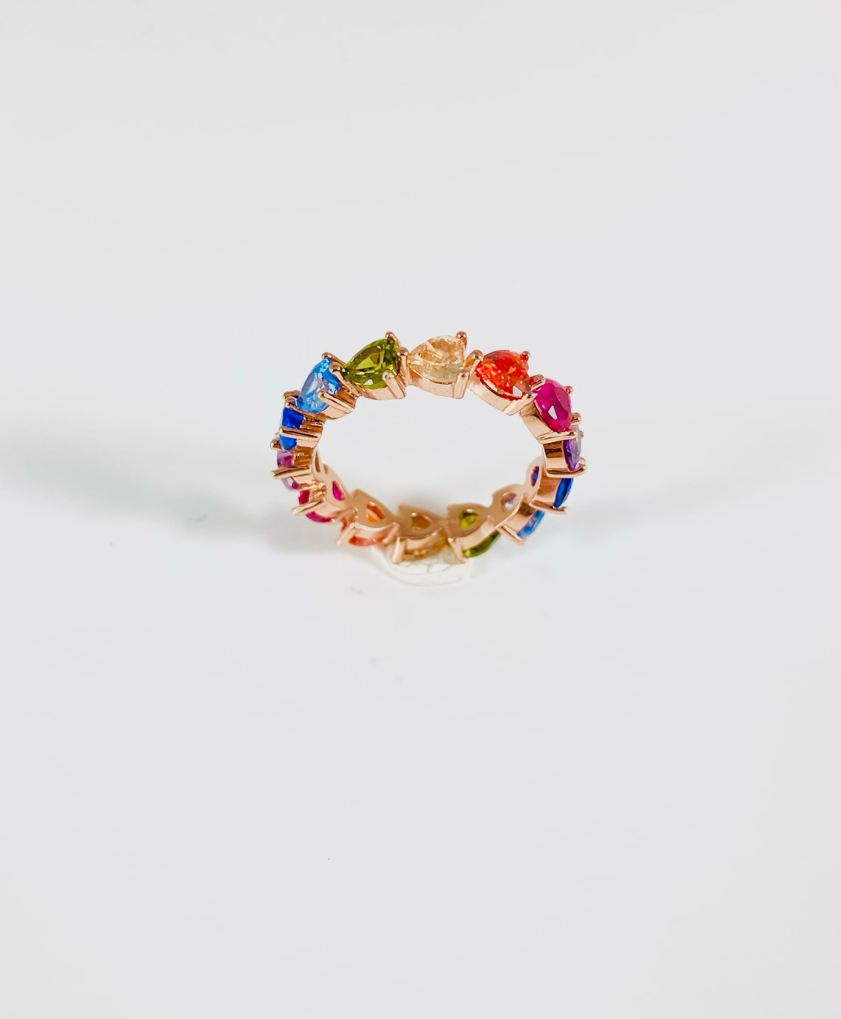 Anello cuori multicolor