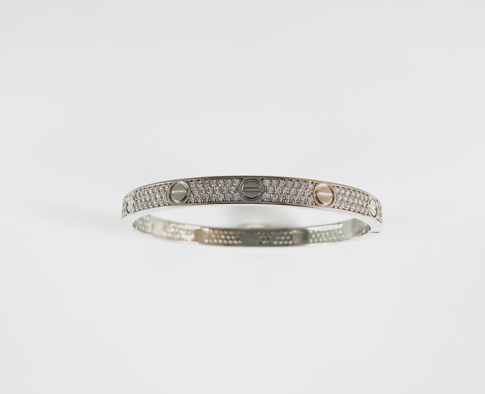 Bracciale rigido zirconato argentato