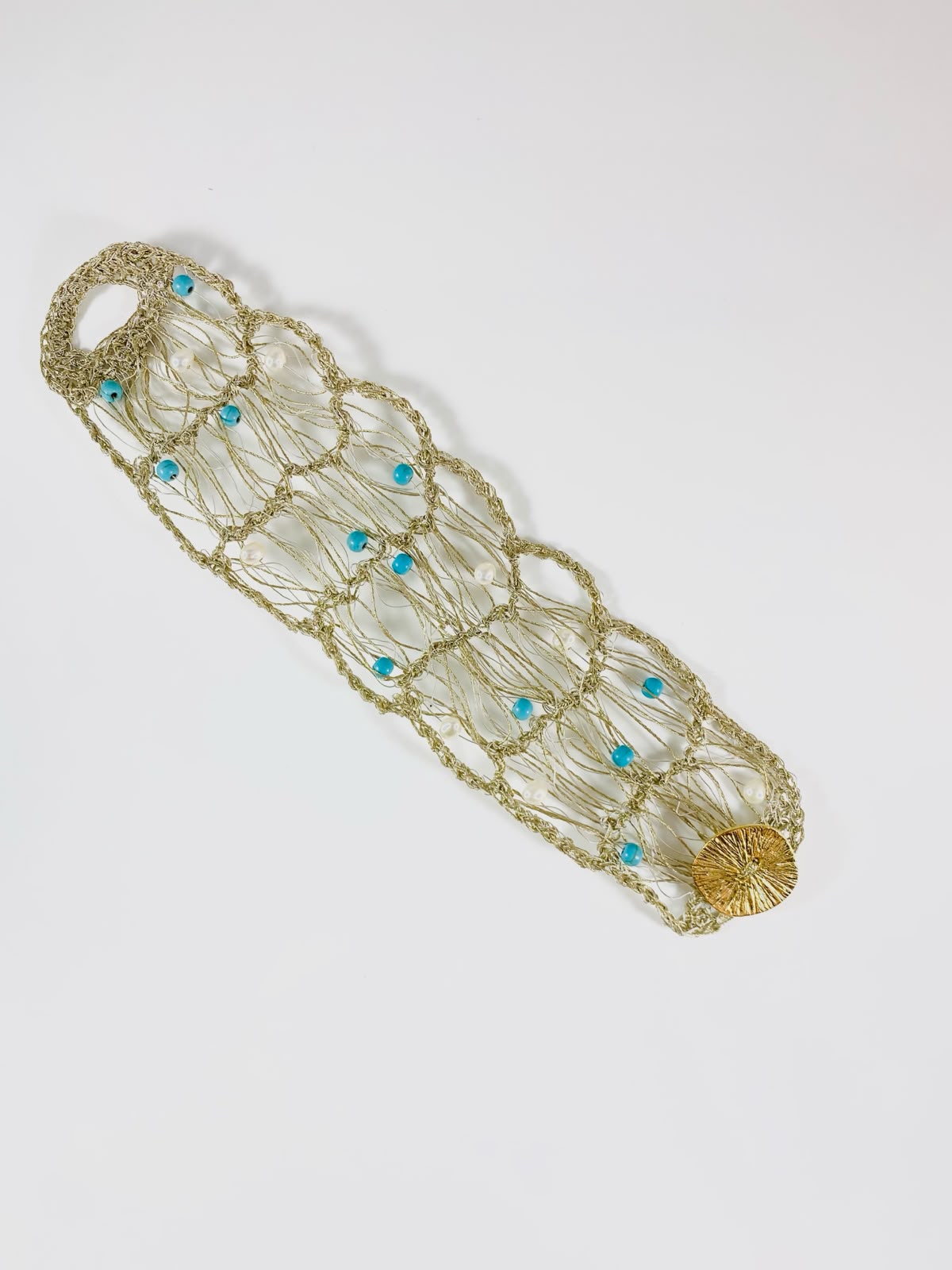 Bracciale rete perle e turchesi