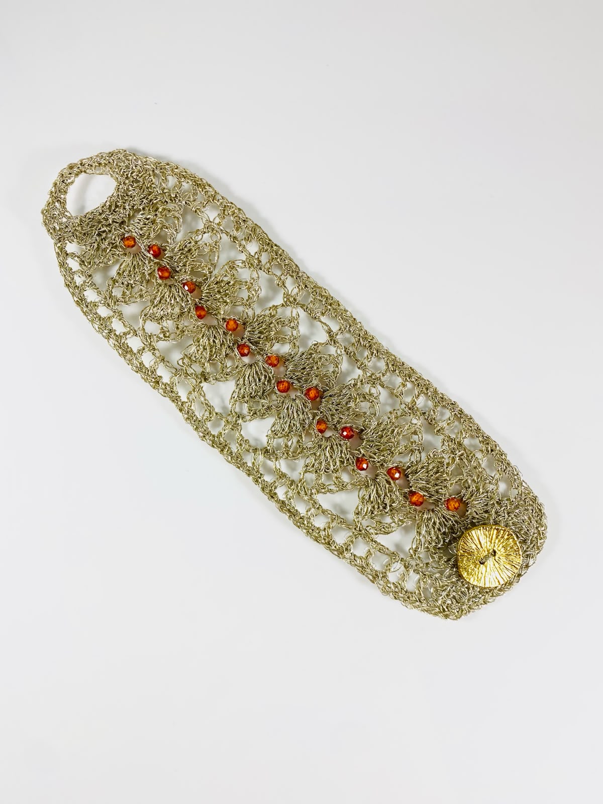 Bracciale rete sfere rosse