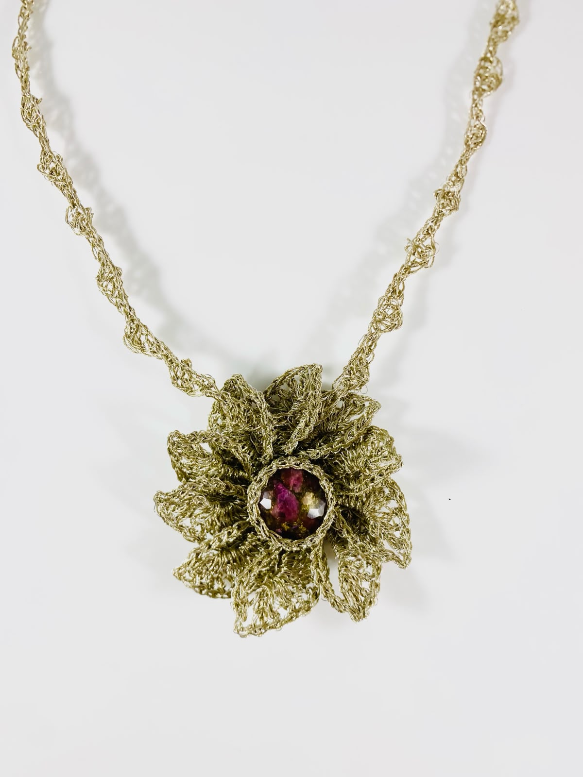 Collana rete fiore