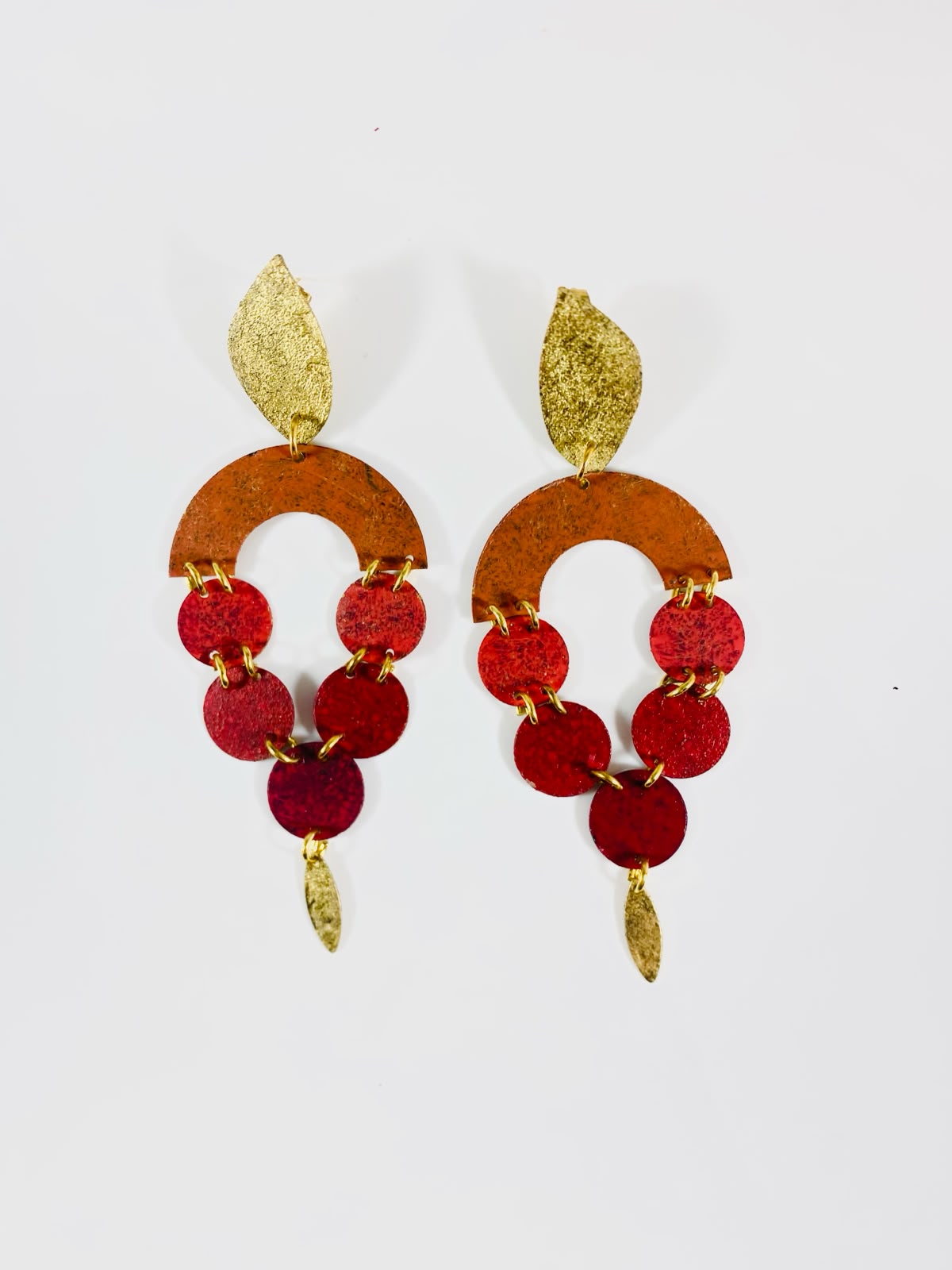 Orecchini foglie rosse