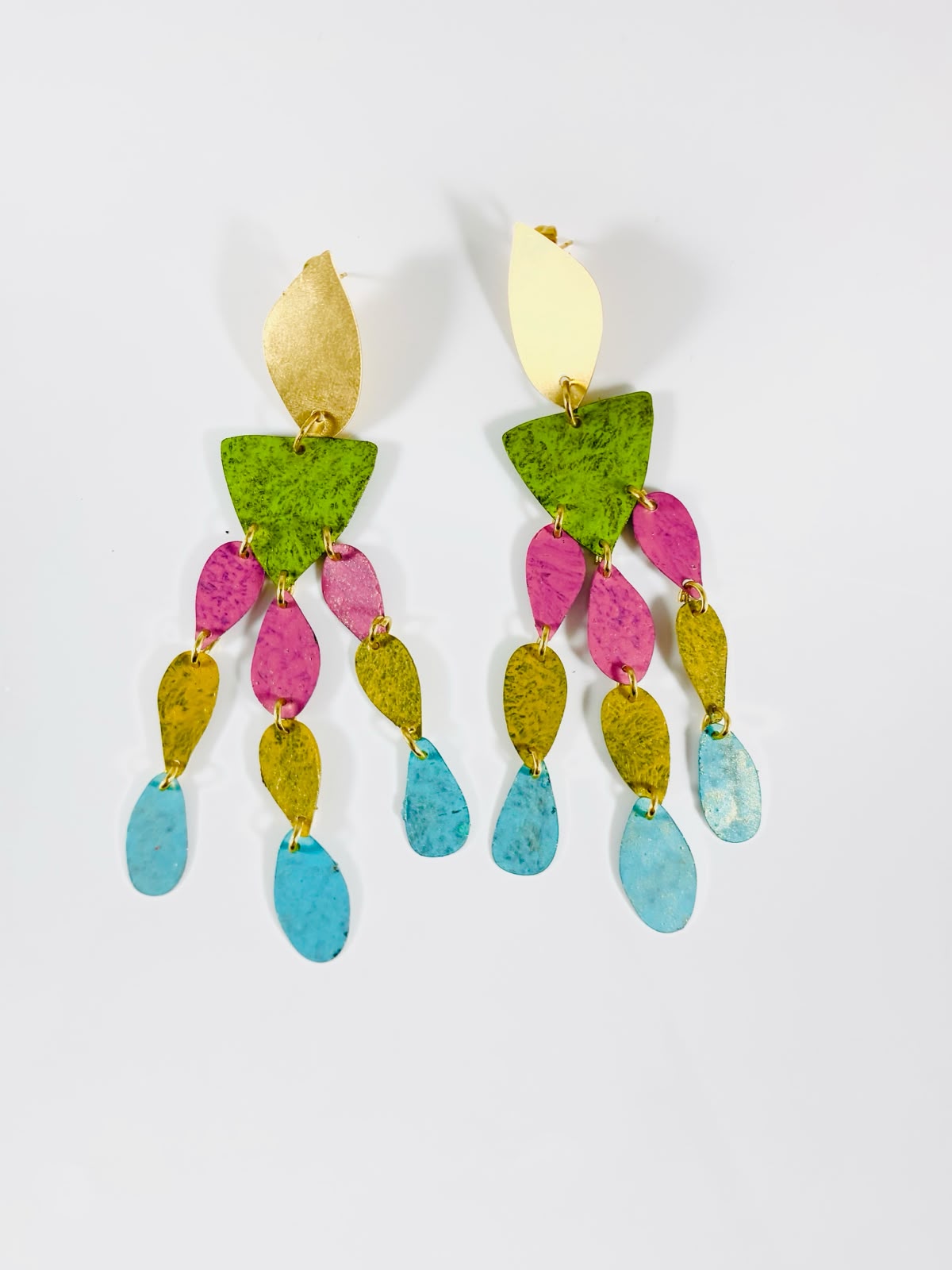 Orecchini foglie multicolor