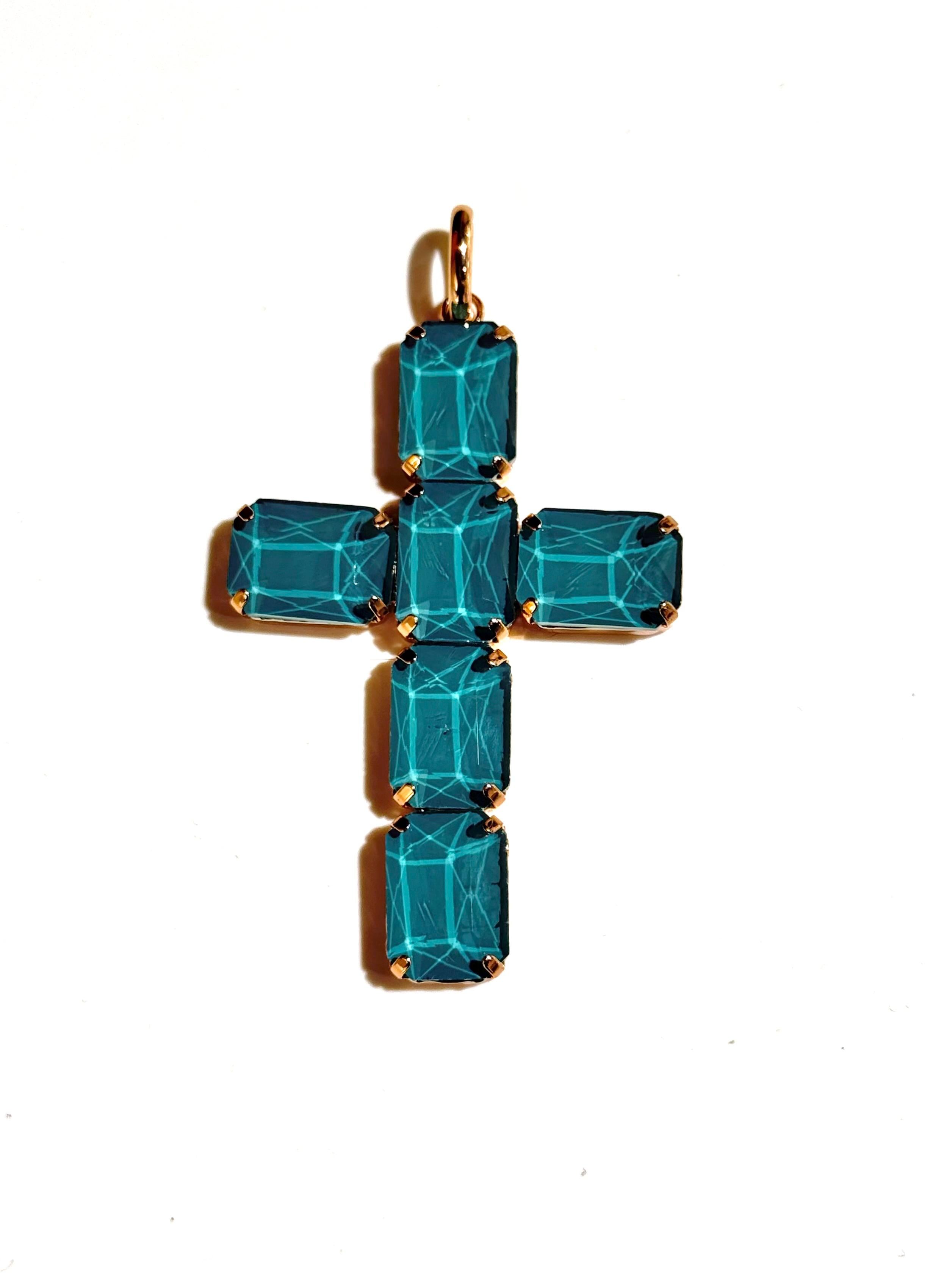 Ciondolo Croce Pietre