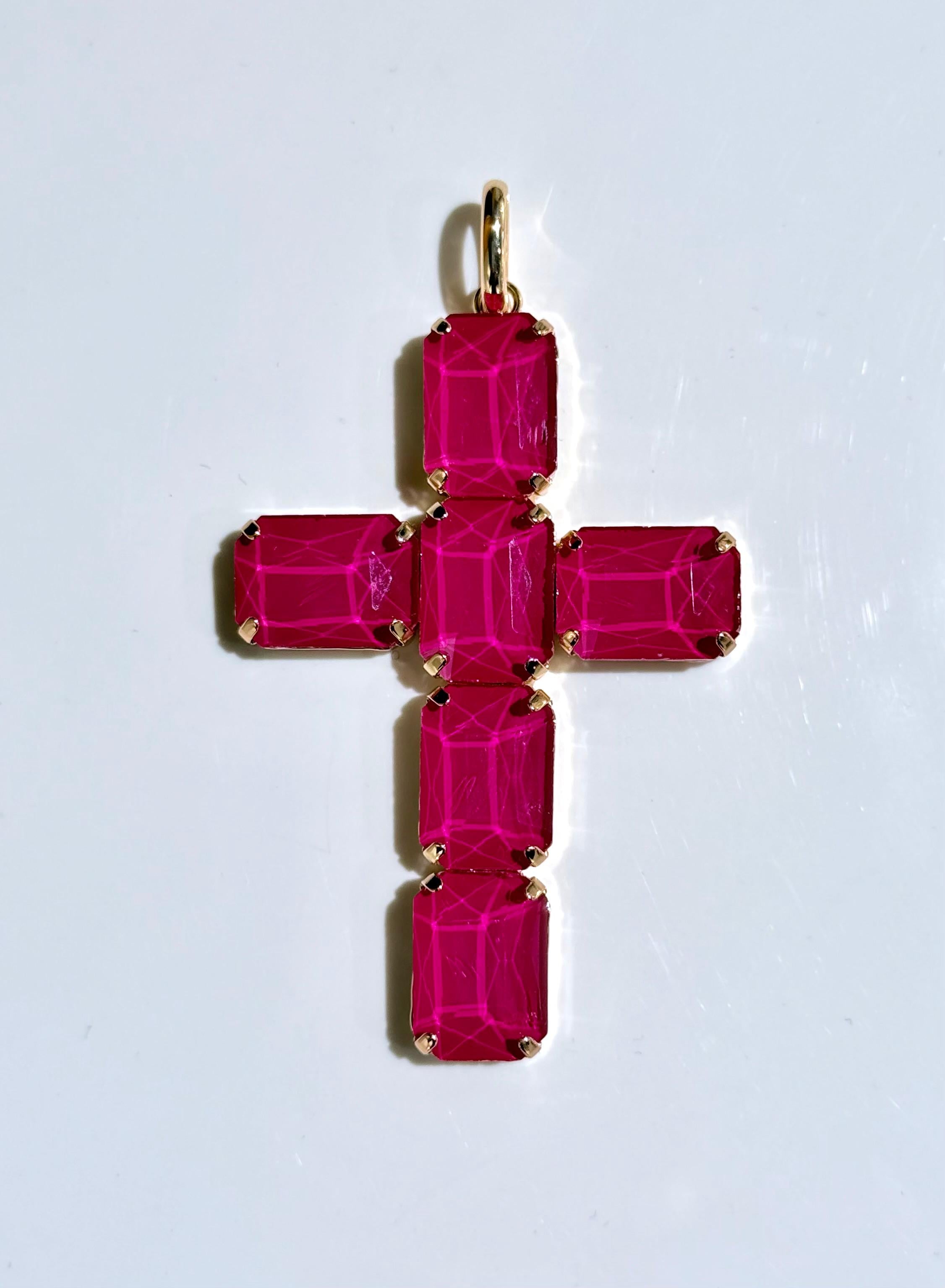 Ciondolo Croce Pietre