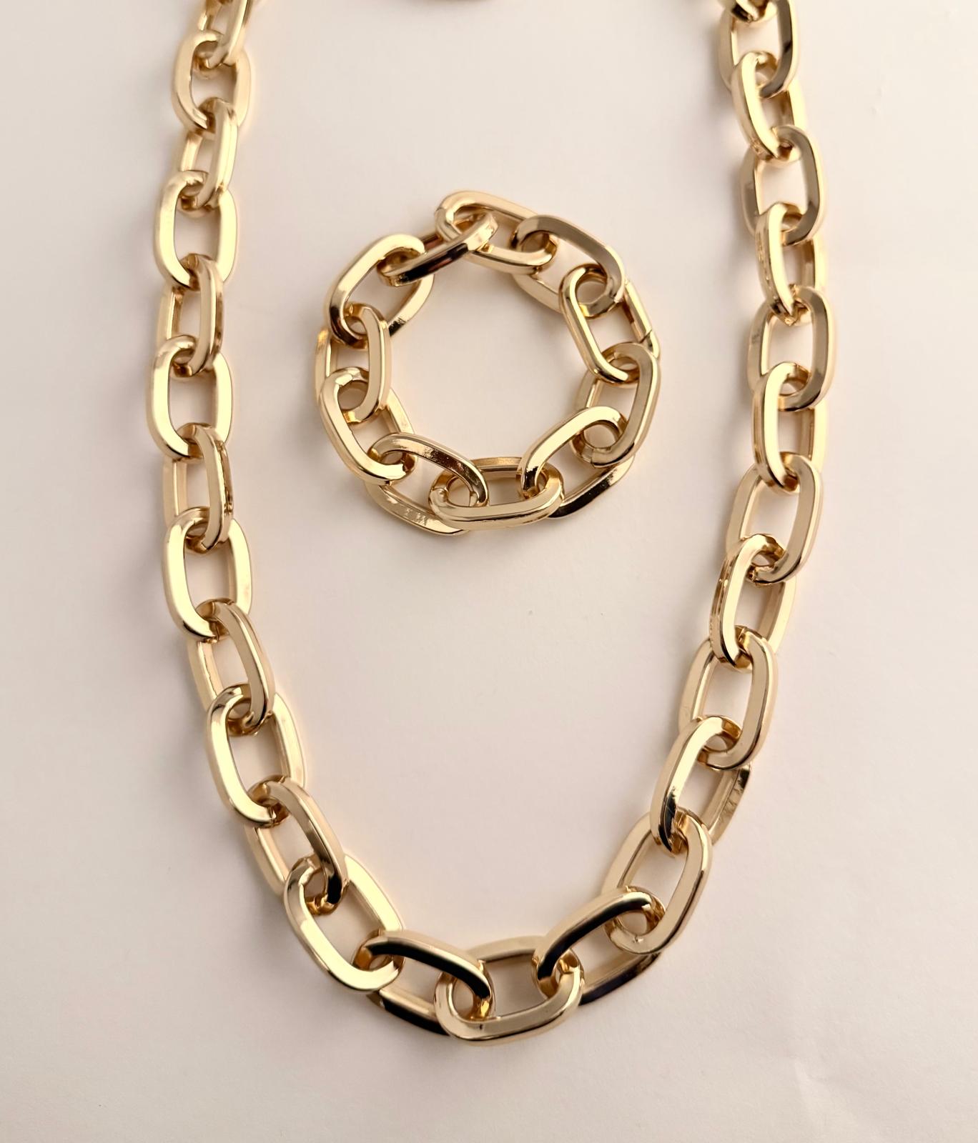 Bracciale Catena Canna Quadra Lucido